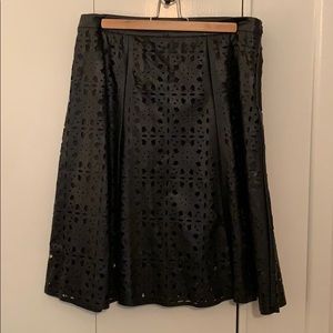 Women’s faux leather laser-cut patterned skirt